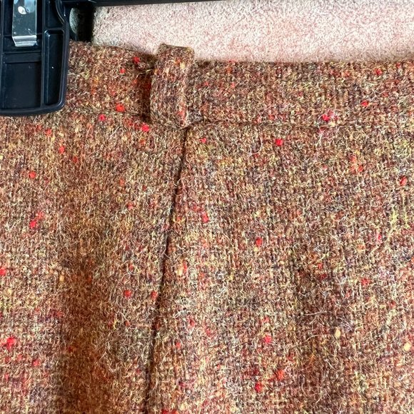 century Boston Brown Marbled Wool Blend Vintage A-Line Skirt in Size 12 - Picture 4 of 8